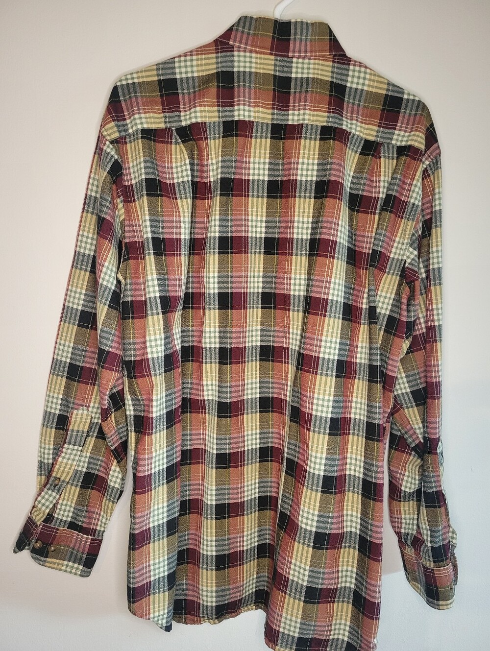 Pendleton Men's Plaid Button-Down Shirt - Burgundy, Mustard, Cream, Black - Picture 3 of 3